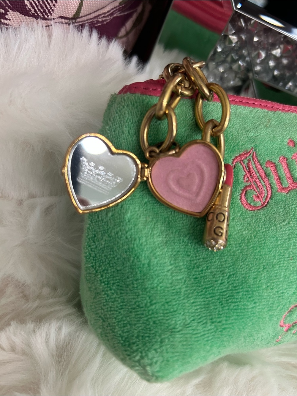 Rare Y2K Vintage 2006 Juicy Royal Couture Watermelon Green Pink Cosmetic Bag - Picture 5 of 15